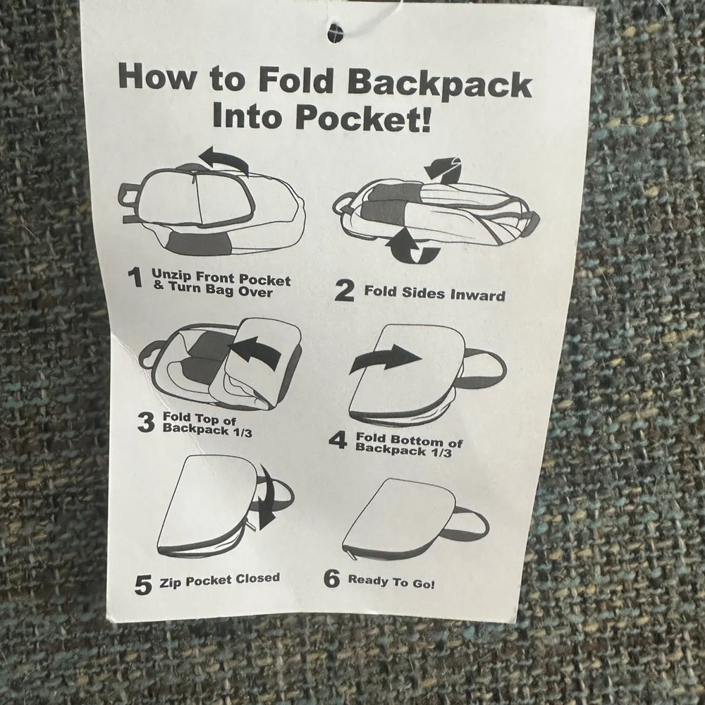 Hard Rock Cafe Black and White Folding Backpack
